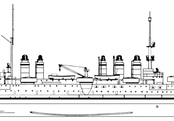 Боевой корабль NMF Danton 1911 [Battleship] - чертежи, габариты, рисунки